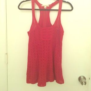 Red Crochet Tank Top/Swim Suit Cover Up